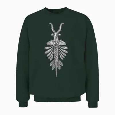 Anomalocaris Fossil Cambrian Predator Paleontology Unisex Sweatshirt - Forest