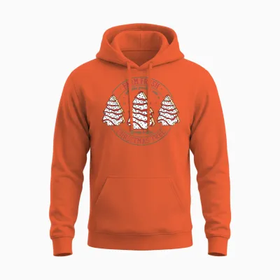 Farm Fresh Christmas Tree Frosting Frosted Cake Debbie Unisex Hoodie - Orange