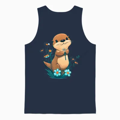Baby Otter Blumen – Otter Unisex Tank Top - Navy