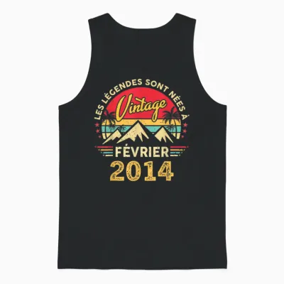 Les Legéndes Sont Neés Février 2014 12e Anniversaire Unisex Tank Top - Black