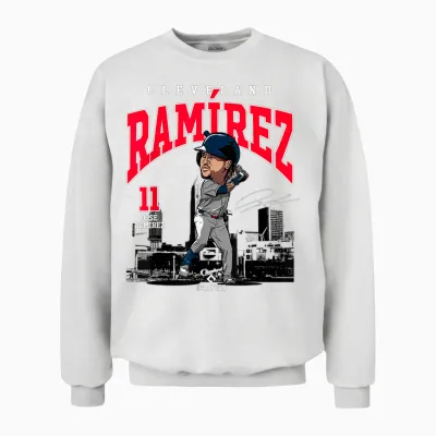 José Ramírez | Cleveland Baseball Mlb Players | Mlbjram4030 Unisex Sweatshirt - White