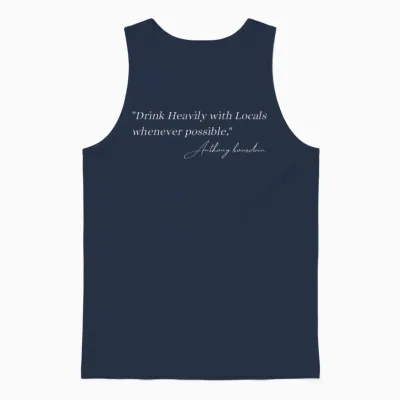 Anthony Bourdain Quotes Unisex Tank Top - Navy