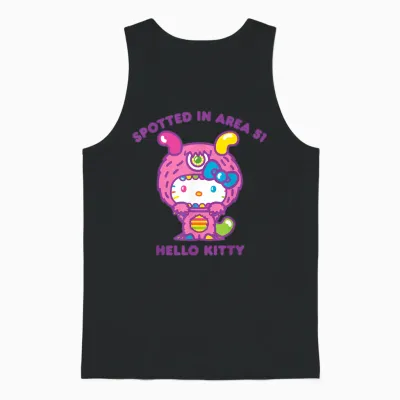 Hello Kitty Spotted in Area 51 Alien Sighting Unisex Tank Top - Black