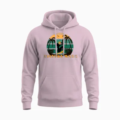 Sunset Vintage Retro Unisex Hoodie - Light Pink