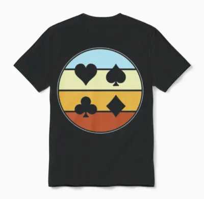 Poker Retro Unisex T-Shirt - Black