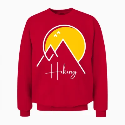 Hiking - Keep Calm and Hike On Unisex Sweatshirt - Red