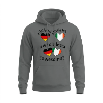A Little Bit German Irish Ireland Heart Flags Unisex Hoodie - Graphite Heather