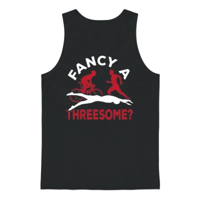 Triathlete Fancy a Threesome? Triathlon Unisex Tank Top - Black