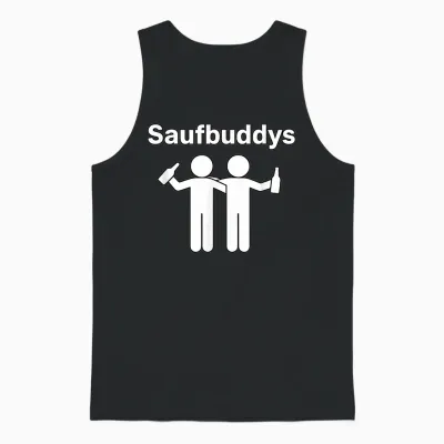Saufen Saufbuddy Party Alkohol Bier Trinker Lustiger Spruch Unisex Tank Top - Black