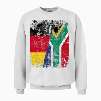 Südafrika Deutschland Flagge | Damen Herren Kinder Südafrika Unisex Sweatshirt - White