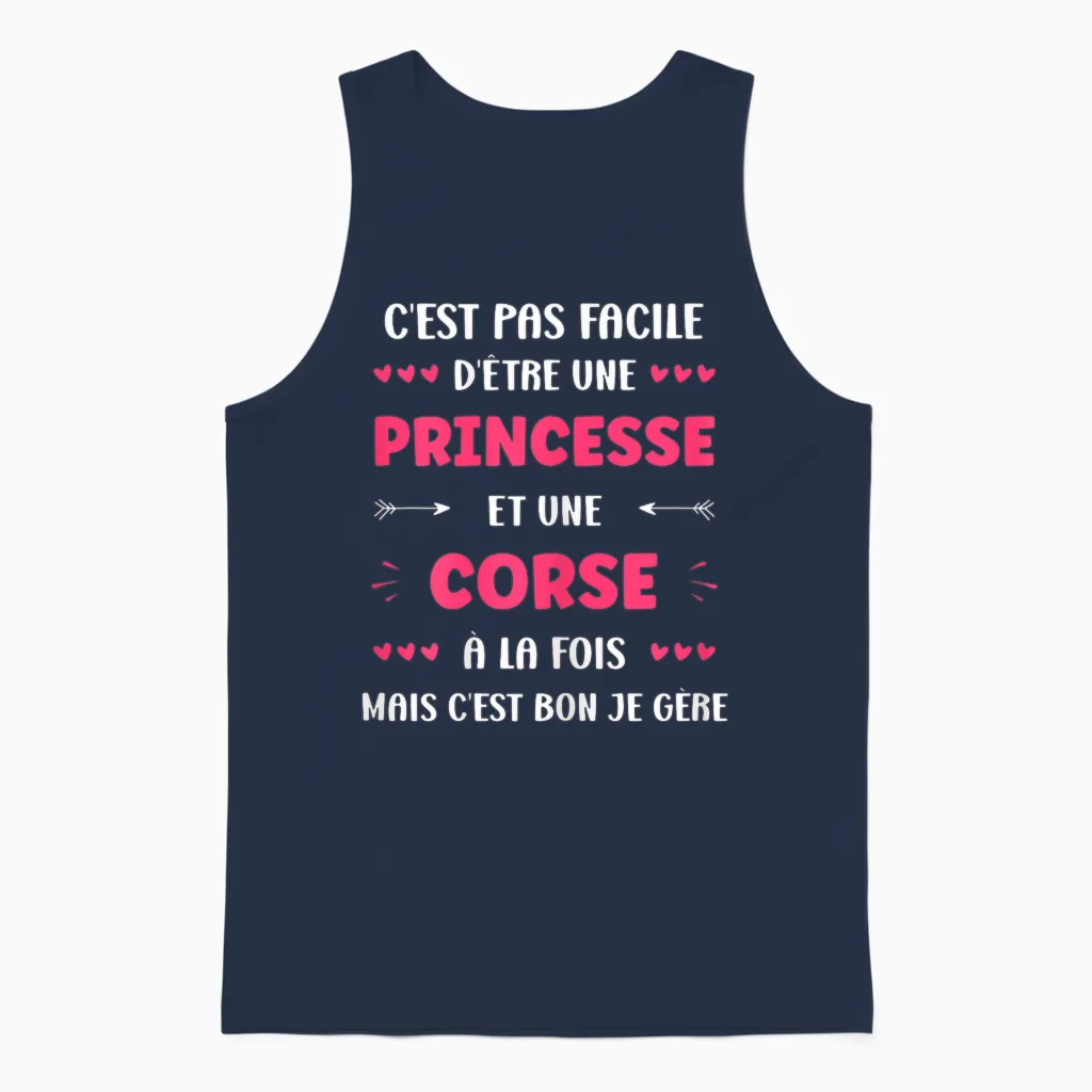 Origin Super Corsica Funny Girl Princess Corsica T-Shirt, Black, Female X-Small Unisex Tank Top in Navy
