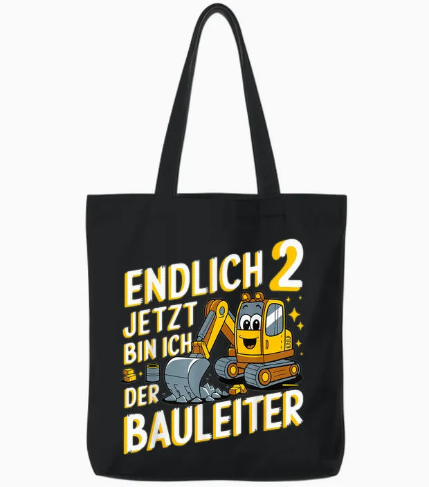 Endlich 2 β Jetzt Bin Ich Der Bauleiter Geburtstagsmotiv Tote Bags in Black
