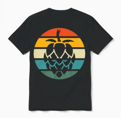 Cool Beer Hops Retro Unisex T-Shirt - Black