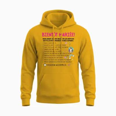 Evjf Liste Jeux Drôle Enterrement De Vie De Jeune Fille Unisex Hoodie - Gold