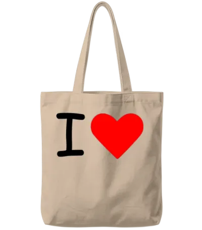 I Heart Tote Bags - Natural