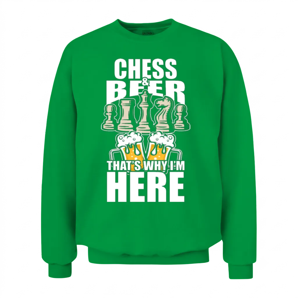 Funny Chess Beer Shirt Funny Picture Unisex Sweatshirt - Irish Green