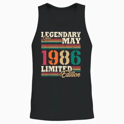 Vintage Mai 1986 Cadeau Anniversaire 40 Ans Hommes Femmes Unisex Tank Top - Black