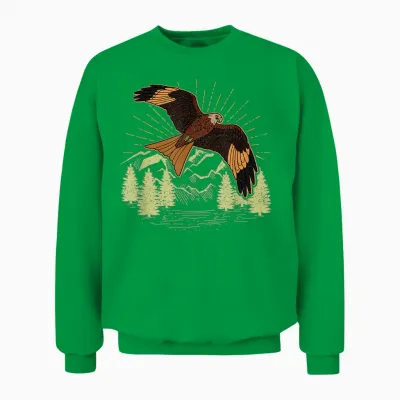 Rotmilan Greifvogel Vogel Biologe Ornithologe Vogelmotiv Unisex Sweatshirt - Irish Green
