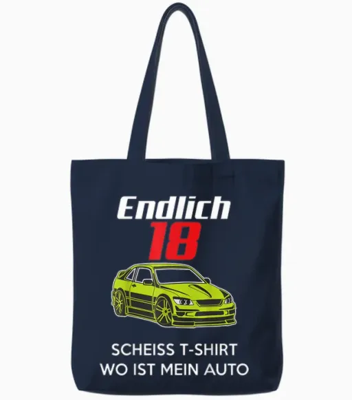 18th Birthday Boys Gift Son Funny Where Is My Car T-Shirt, Black Tote Bags - Navy