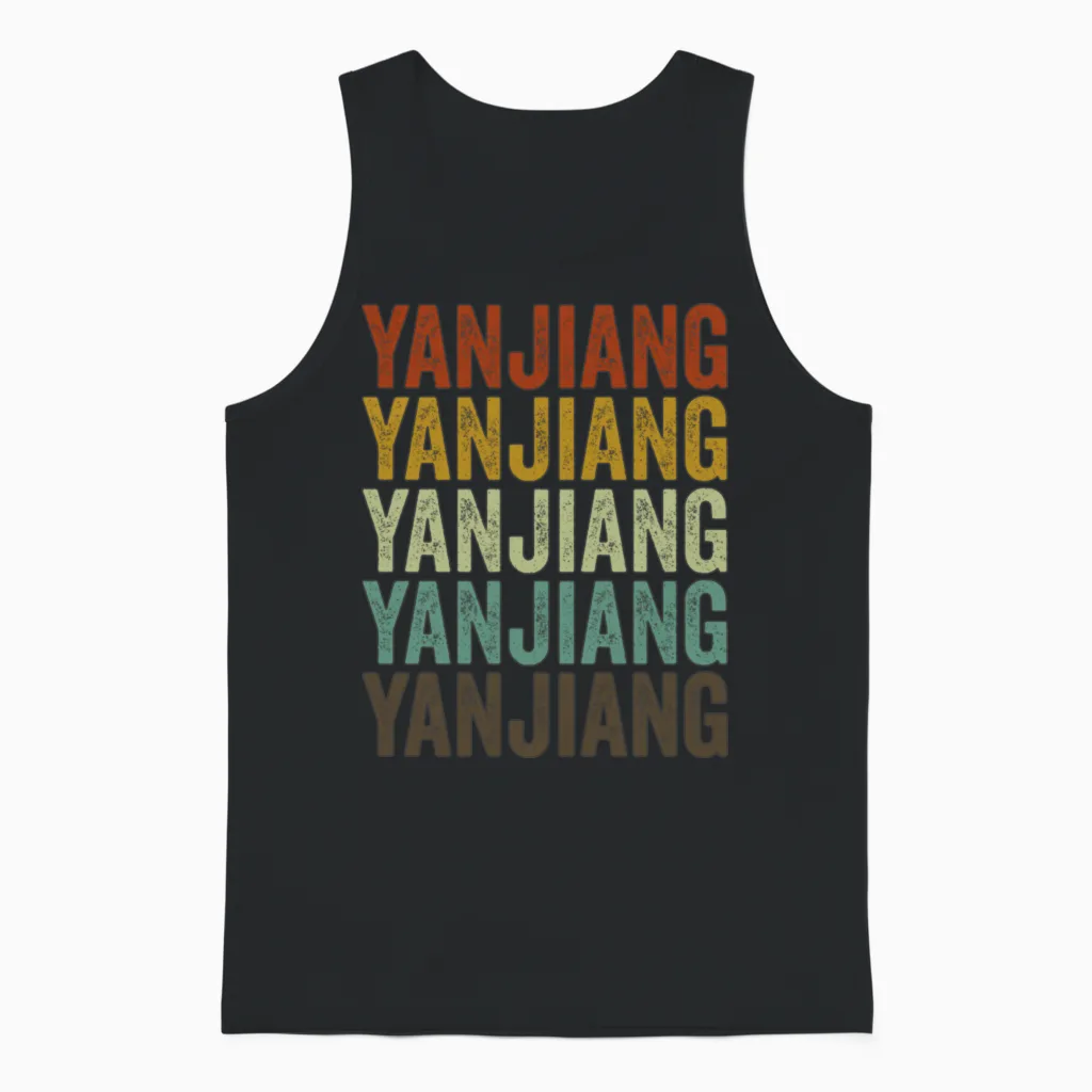 Yanjiang China Retro Vintage Unisex Tank Top in Black