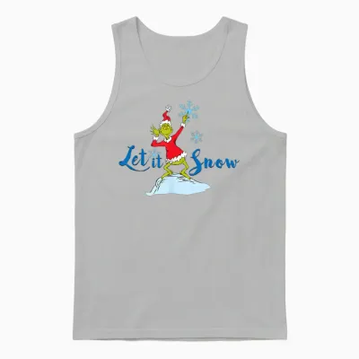 Dr. Seuss Grinch Let It Snow Unisex Tank Top - Ash