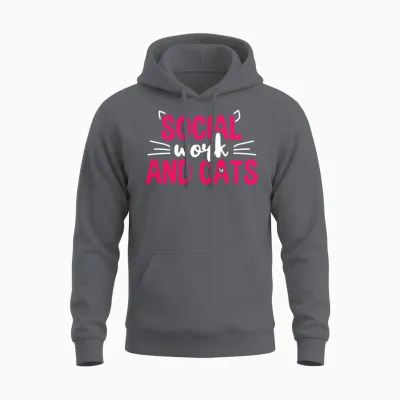 Social Work and Cats Social Worker Unisex Hoodie - Charcoal