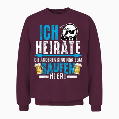 Männer Jga T-Shirt Bräutigam Kostüm Jga Junggesellenabschied Unisex Sweatshirt - Maroon
