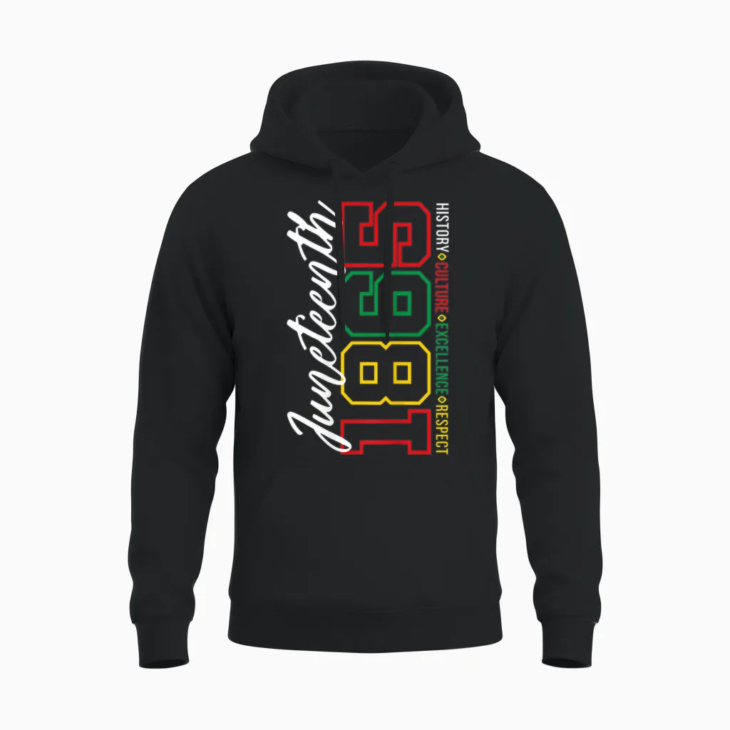 Juneteenth 1865 Shirts Women Men June 19th 1865 Freedom Day Unisex Hoodie in Black