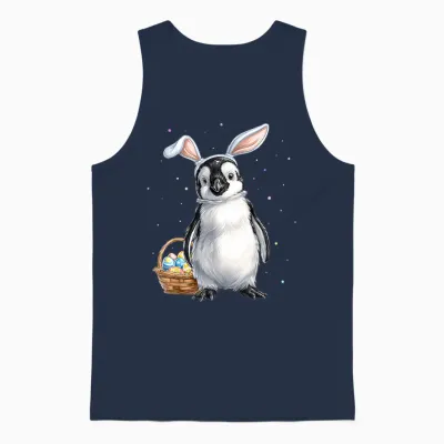 Pinguin Vogel Ostern Haseneier Hasenohren Niedlich Unisex Tank Top - Navy