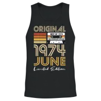 50th Birthday Vintage June 1974 Original 1974 Unisex Tank Top - Black – 2