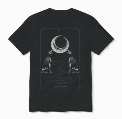 Spiritual Tarot Card Mystical Edgy Esoteric Streetwear T-Shirt, Black Unisex T-Shirt - Black