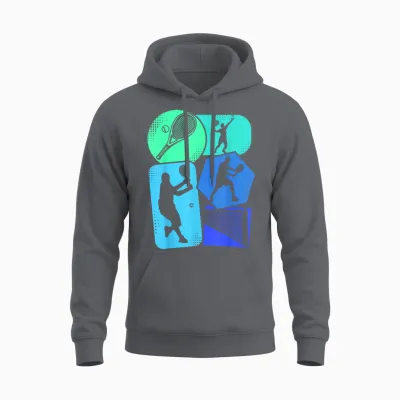 Tennis Tennisspieler Jungen Kinder Herren Unisex Hoodie - Charcoal