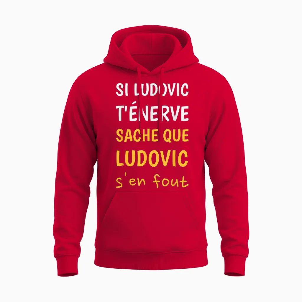 Ludovic Men's Name Ludovic Personalized Gift Ludovic Unisex Hoodie in Red