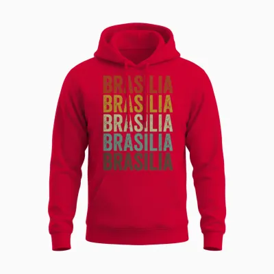 Brasilia Brazil Retro Vintage Unisex Hoodie - Red