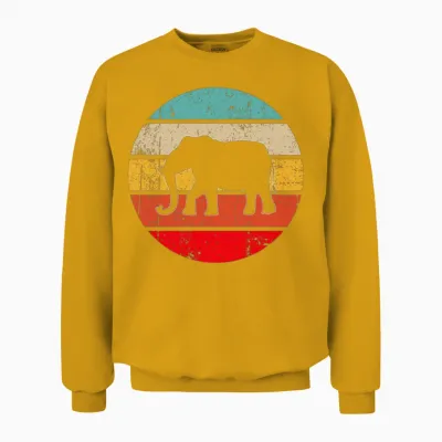 Elephant Retro Unisex Sweatshirt - Gold