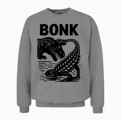 Funny Bonk Dinosaur Prehistoric Humour Ankylosaurus Dino Unisex Sweatshirt - Sport Grey