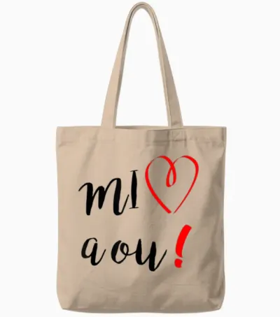 Mi Aime a Ou 974 Ile De La Réunion Je T'aime You Creole Gift T-Shirt, White, S Tote Bags - Natural
