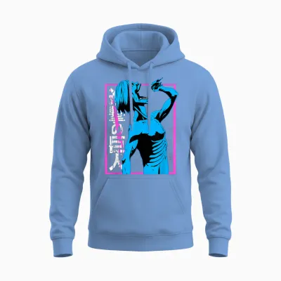 Attack on Titan Colorful Titan Eating Anime Unisex Hoodie - Carolina Blue