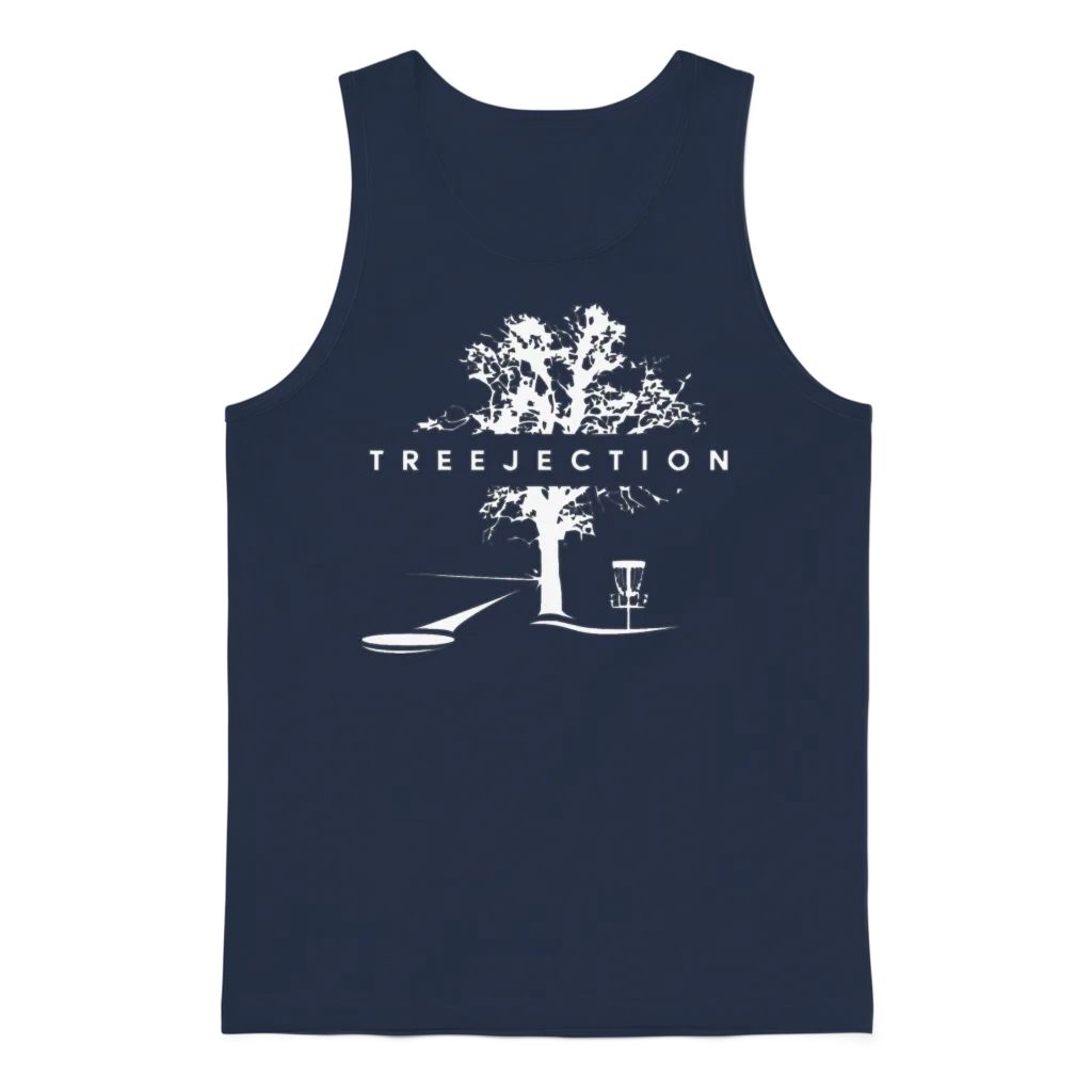 Treejection Disc Golf Funny Disc Golf Player Appar Unisex Tank Top - Navy
