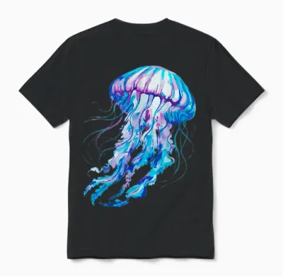 Quallen Kostüm Damen Watercolor Unterwasser Meerestiere Meer Unisex T-Shirt - Black