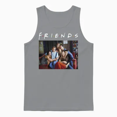 Friends Classic Logo Group Portrait T-Shirt Small Unisex Tank Top - Sport Grey