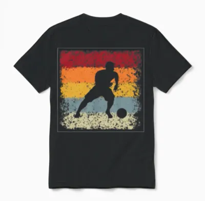 Soccer Retro Unisex T-Shirt - Black