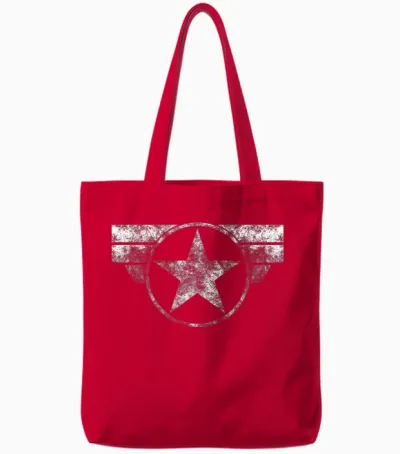 Marvel Captain America Stealth Logo T-Shirt, Black, S Tote Bags - Red