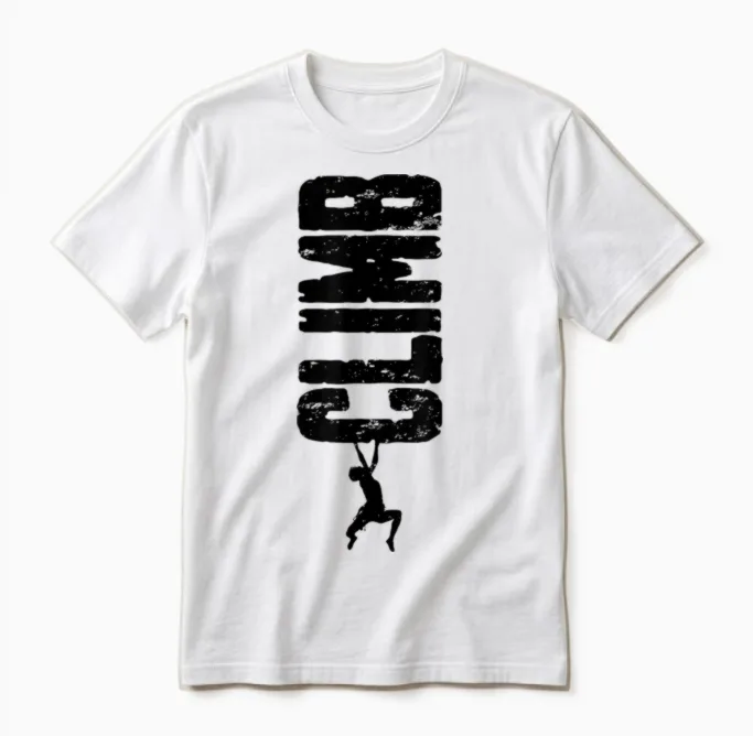 Klettern Klettern Bouldern Vintage Vertikale Kletterer Junge Unisex T-Shirt in White