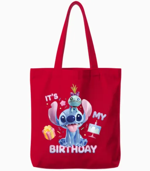 Disney Stitch & Scrump "it's My Birthday" Birthday Party Tote Bags - Red