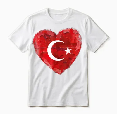 Türkei T-Shirt Mit Herz Türkische Flagge Türk Türkiye Unisex T-Shirt - White