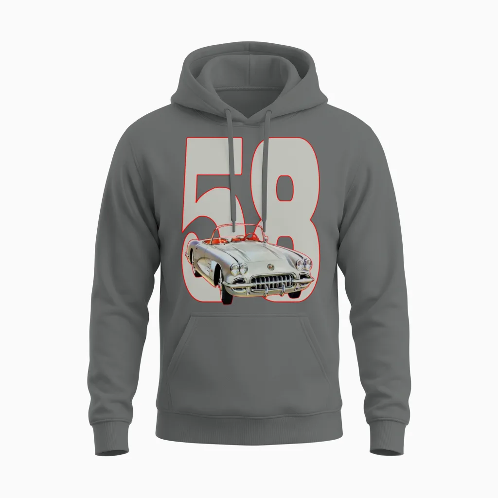 1958 Corvette Unisex Hoodie in Graphite Heather
