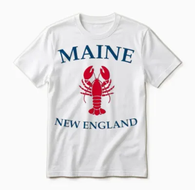 Maine Lobster New England Unisex T-Shirt - White