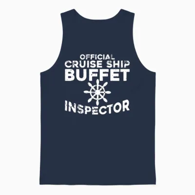 Buffet Inspector Funny Cruise Ship Unisex Tank Top - Navy
