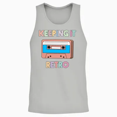 Keeping It Retro - 90's Retro Cassette Tape Design Unisex Tank Top - Ash